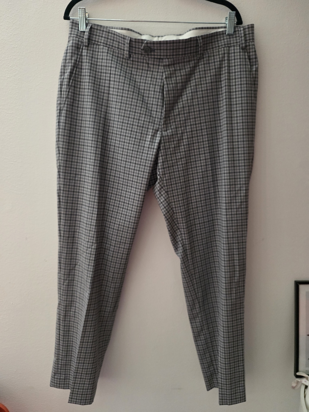 Bar III Gray Checked Dress Pants 36x29 (Suit Jacket To Match)